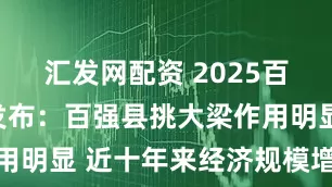 汇发网配资 2025百强县榜单发布：百强县挑大梁作用明显 近十年来经济规模增长70%