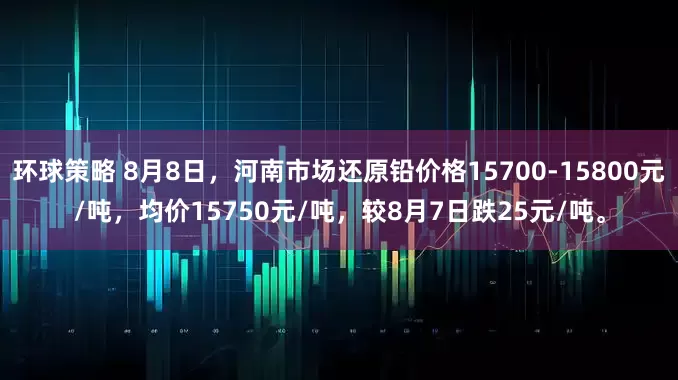 环球策略 8月8日，河南市场还原铅价格15700-15800元/吨，均价15750元/吨，较8月7日跌25元/吨。